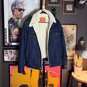 Levi's Men's Denim Sherpa Jacket M- Blue